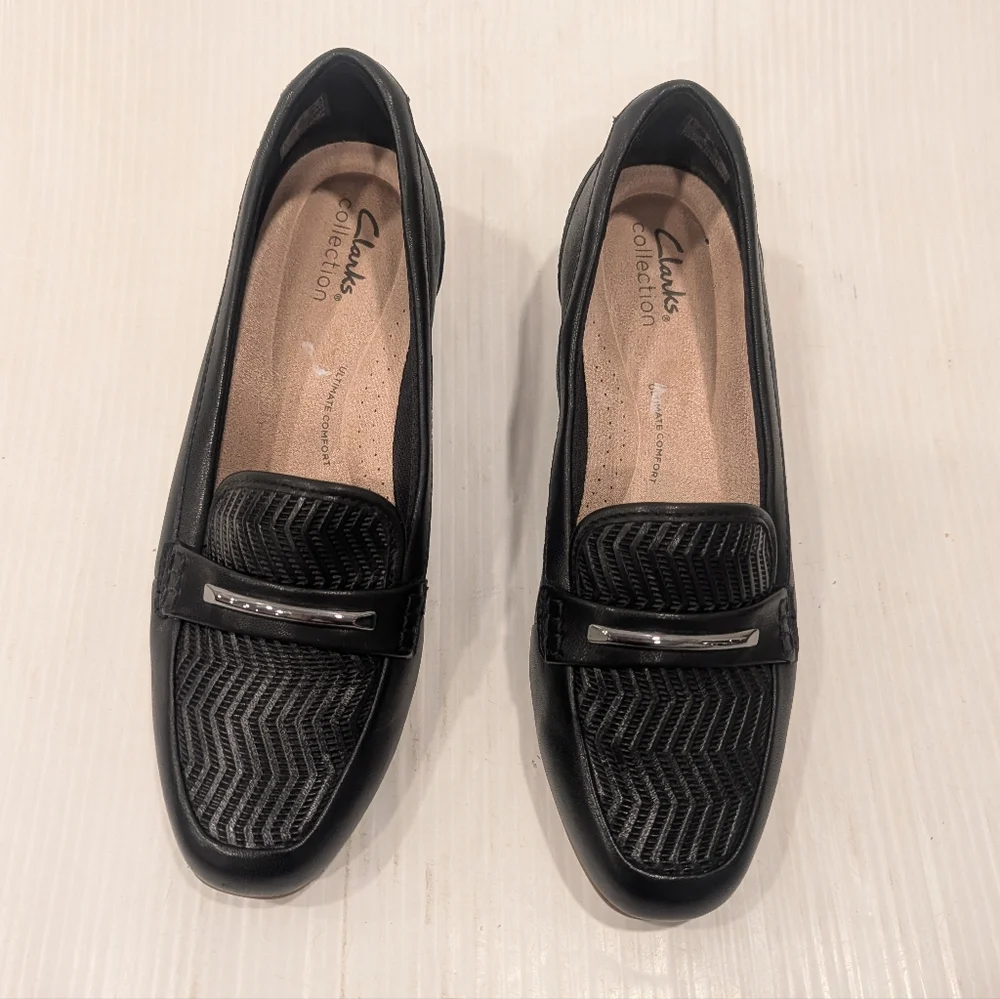 CLARKS Juliet Aster Women's Black Horsebit Loafers Size 8